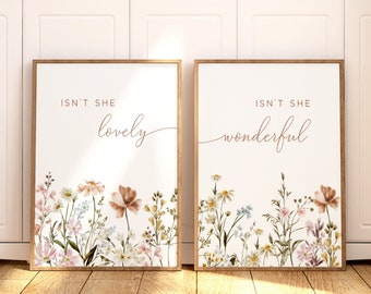 Wildflower Nursery Prints, Nursery Print Botanical, Floral Nursery Art, Girl Nursery Decor, Wildflower Prints, Girl Nursery Wall Art Gift