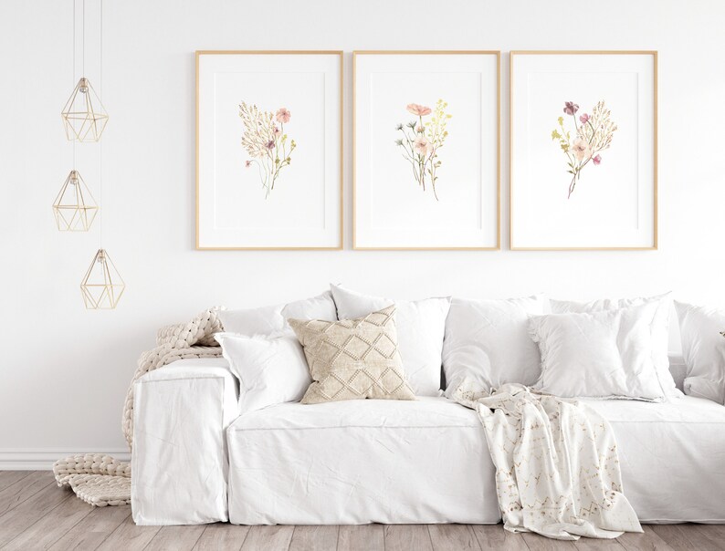 VINTAGE BOTANICAL DECOR Farmhouse Floral Wall Art Etsy