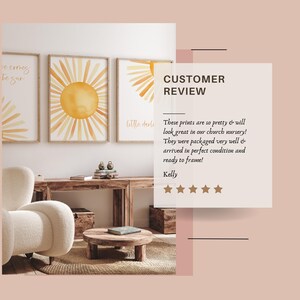 Sun Nursery Decor for Baby Room Boho Wall Art Set of 3 Prints Nursery ...
