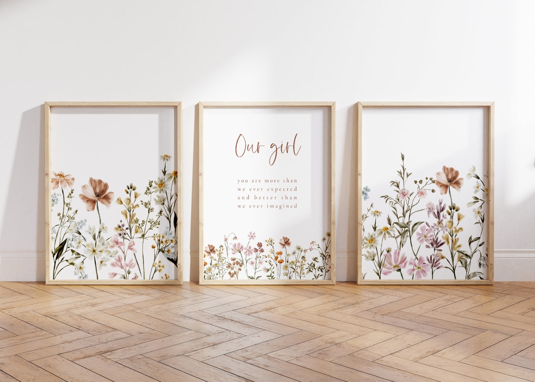 Boho Nursery Wall Art, Wildflower Nursery Decor, Botanical Print ...