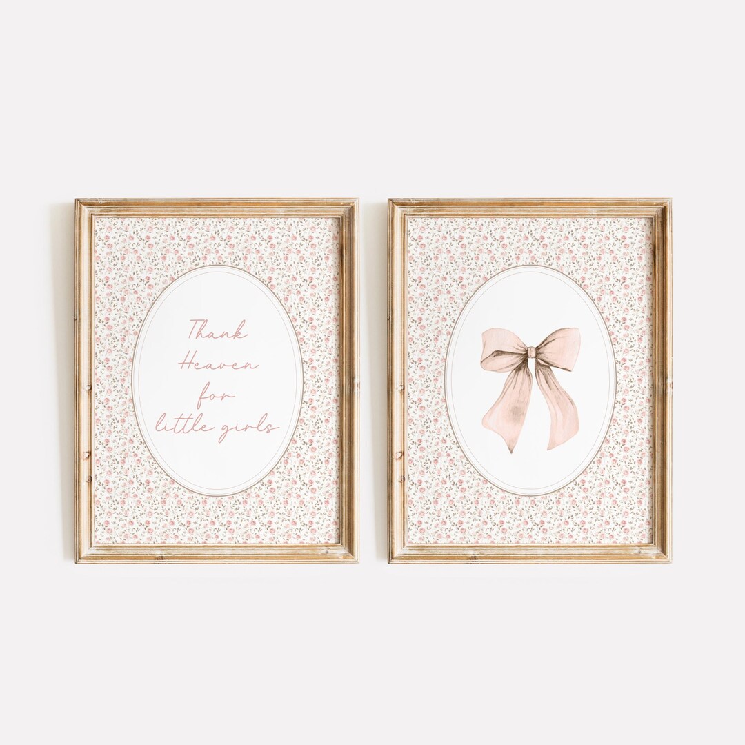 Cottagecore Nursery Wall Art Set, Farmhouse Prints, Baby Girl Room ...