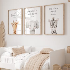 Bible Verse Nursery Art, Christian Nursery Decor, Nursery Scripture Art, Gender Neutral Nursery, Scripture Print, Woodland Animal Prints