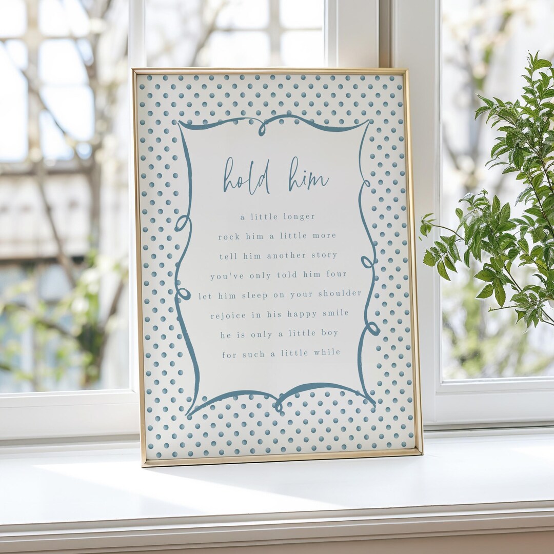 Boy Nursery Wall Art: Blue Baby Room Modern Print Gift for New Mom - Etsy