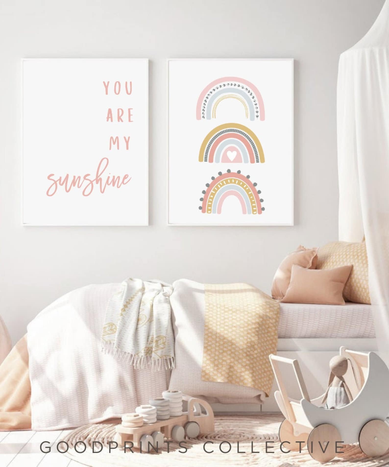 You Are My Sunshine Nursery Print Set of Two Nursery Decor Etsy