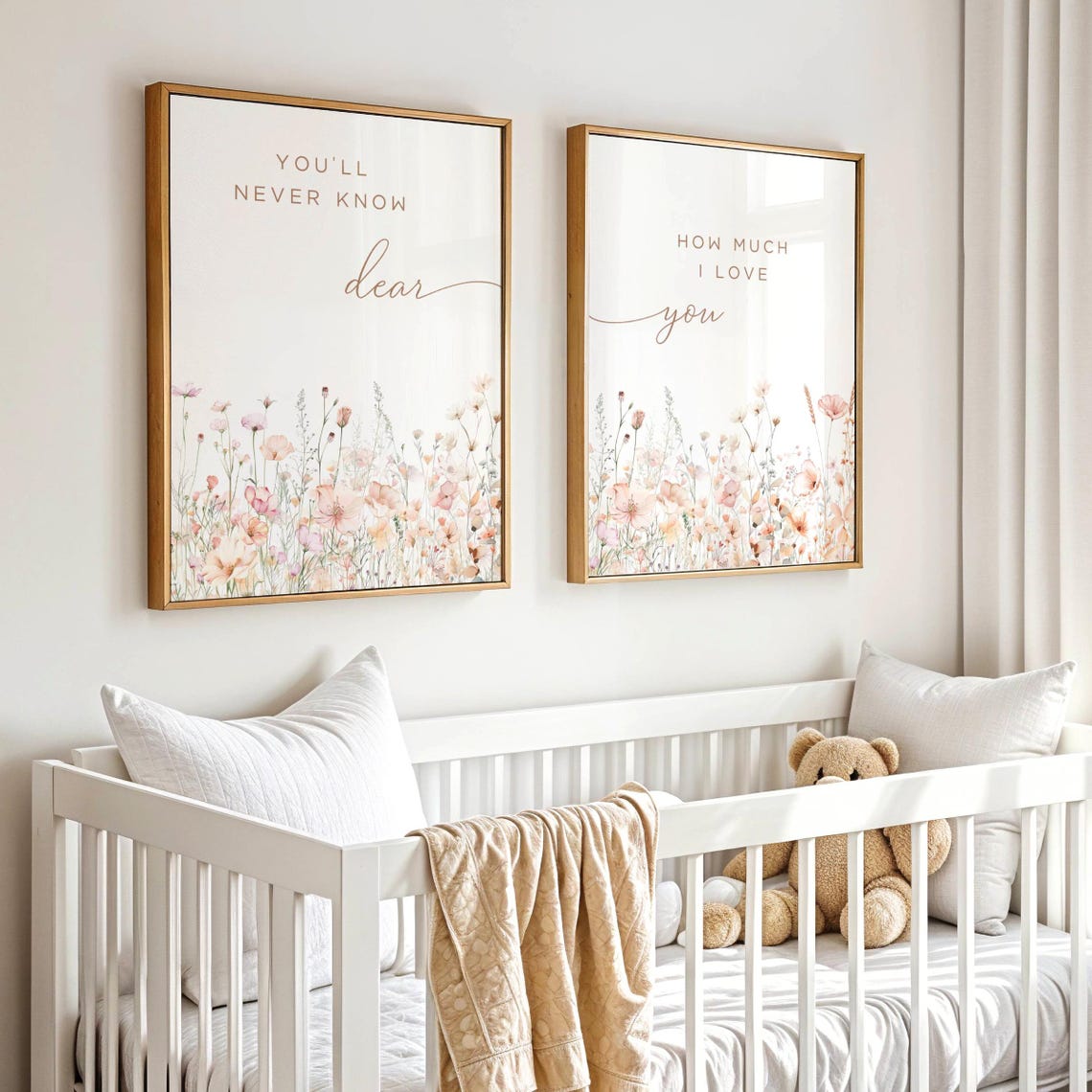 Boho Nursery Wall Art, Wildflower Nursery Decor, Botanical Print ...