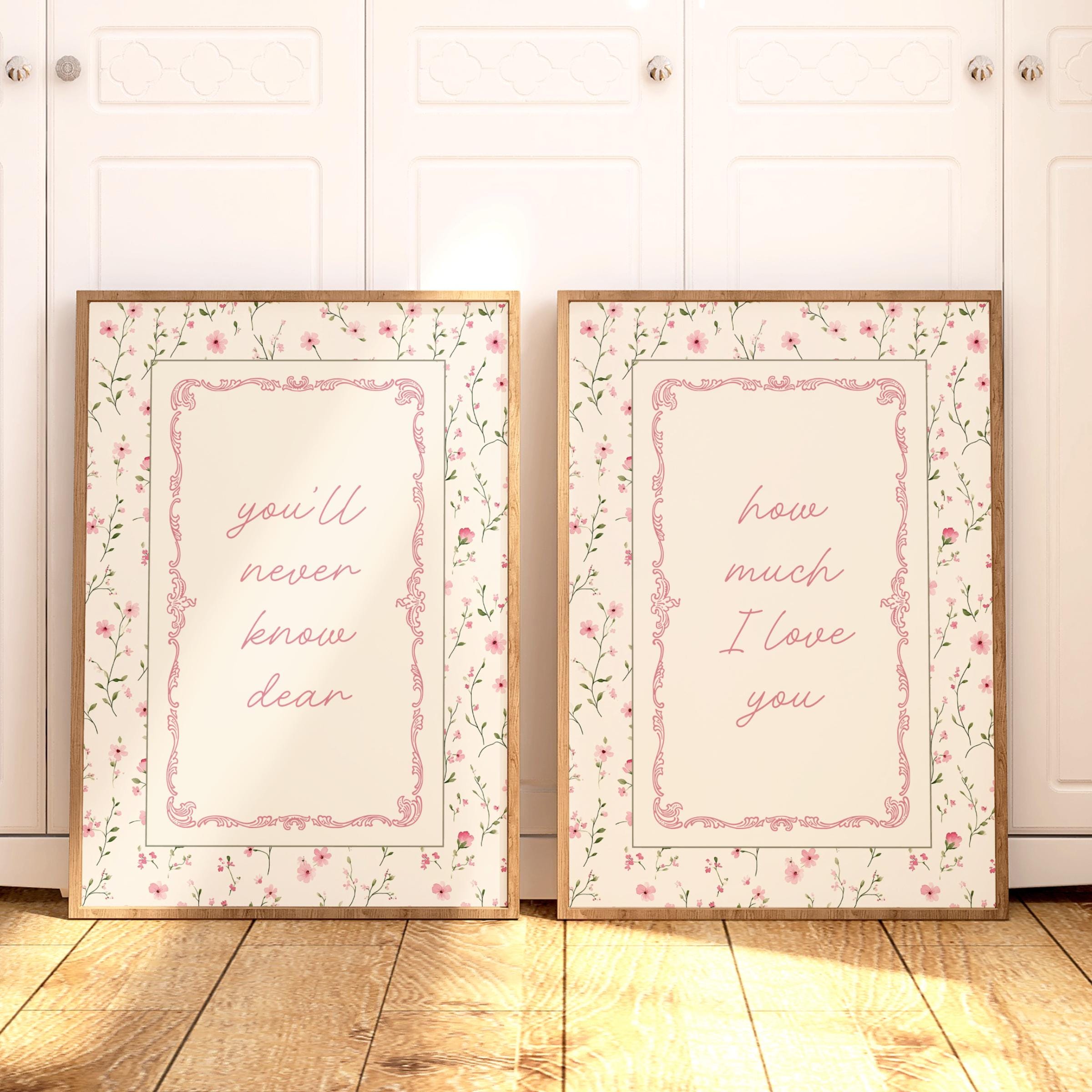 Girl Nursery Wall Art Set of 2: Vintage Flower Prints for Baby Girl ...
