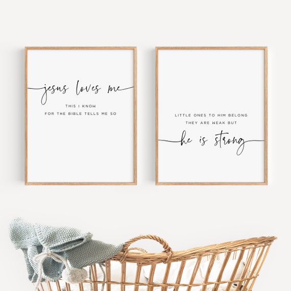 Christian Nursery Wall Art Christian Nursery Decor Girl Jesus Loves Me Print Sunday School Wall Art Nursery Art Nursery Decor Boy Baby Room
