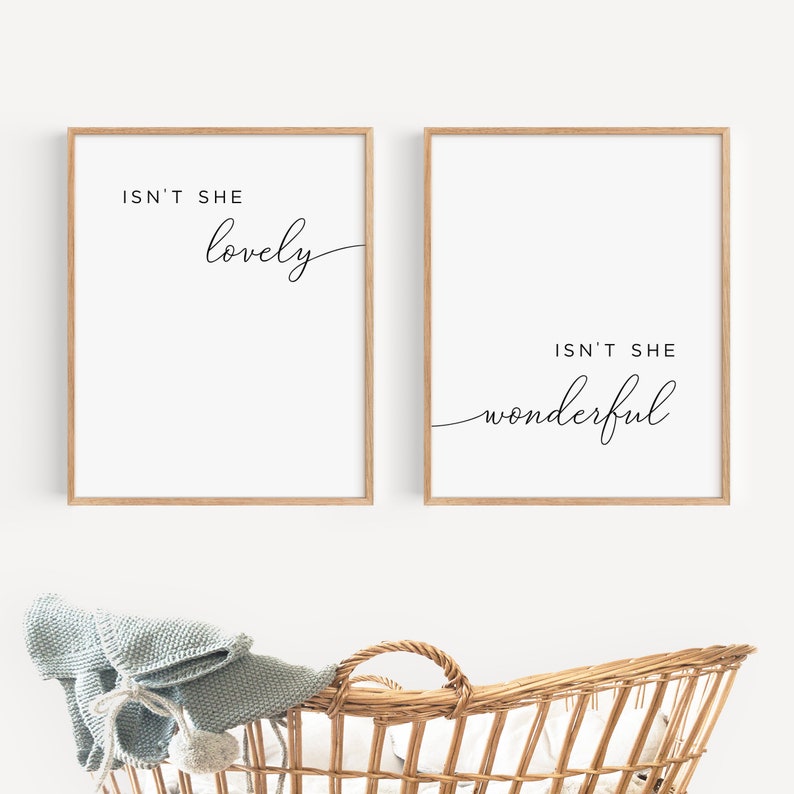 set of 2 nursery wall art for a girl room with song lyrics