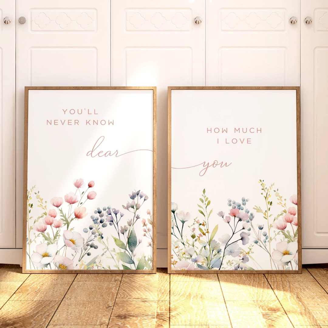 Botanical Nursery Prints, Boho Nursery Wall Art, Wildflower Nursery ...