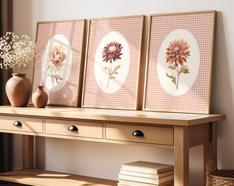 Fall Botanical Print Set, Autumn Gallery Wall Art, Minimalist Wall Decor, Modern Fall Colors