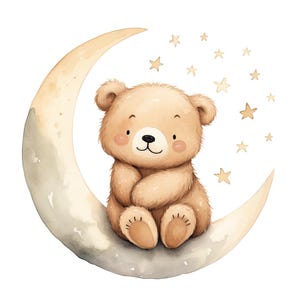 Teddy Bear Nursery Wall Art Neutral Teddy Bear Prints Cute Bear Posters Toddler Room Custom Name and Initial Nursery Print Sleepy Bear Print