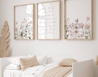 Boho Nursery Wall Art, Wildflower Nursery Decor, Floral Nursery, Girl Nursery Decor, Flower Nursery, Botanical Print Nursery Prints