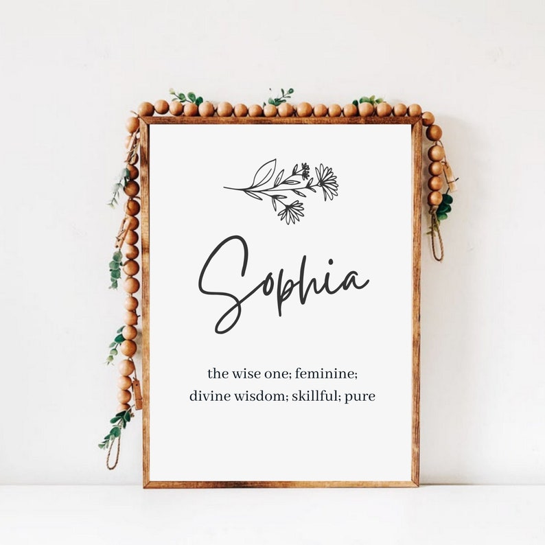 Baby Name Meaning Sign Name Meaning Printable Baby Name | Etsy