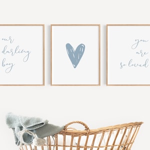 Boy Nursery Wall Art Boy Nursery Decor Baby Boy Room Decor Our Darling Boy Baby Room Decor Nursery Art Boy Baby Shower Gift Idea