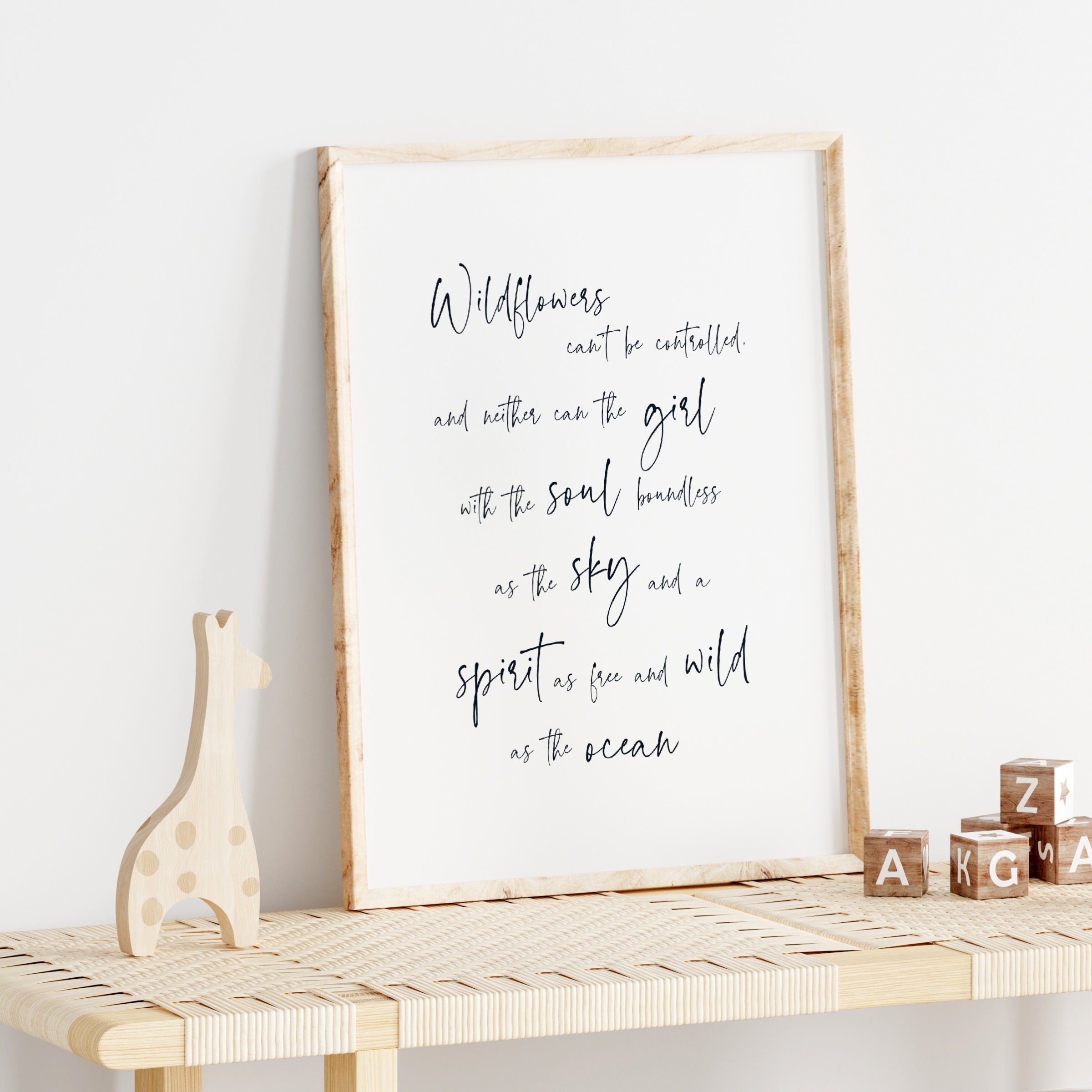 Nursery Wall Decor Girl Minimalist Wildflowers Nursery Wall Art Baby ...