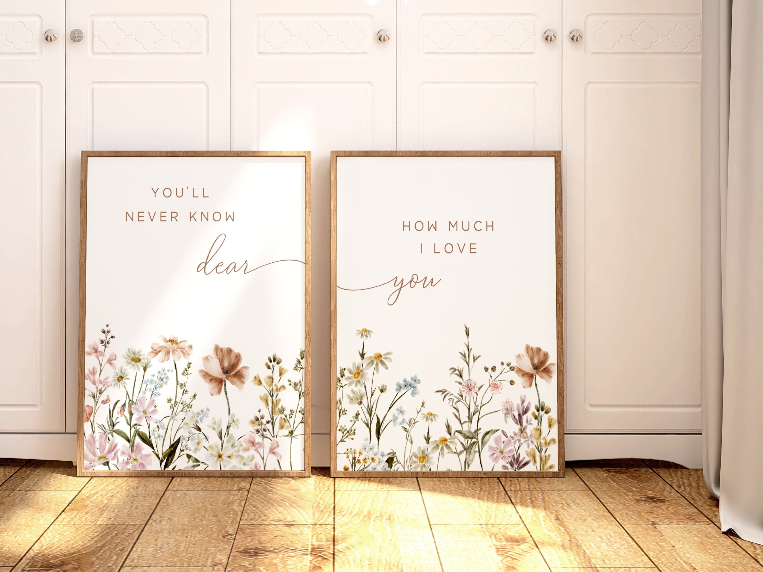 Boho Nursery Wall Art, Wildflower Nursery Decor, Botanical Print, Floral Nursery Art, Girl Nursery Decor, Baby Shower Gift 741