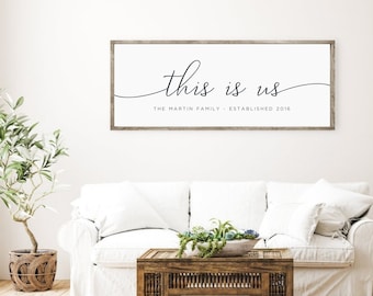 This Is Us Sign, Family Name Wall Decor, Family Established Sign, Living Room Wall Print, Family Room Wall Art, Printable Home Decor