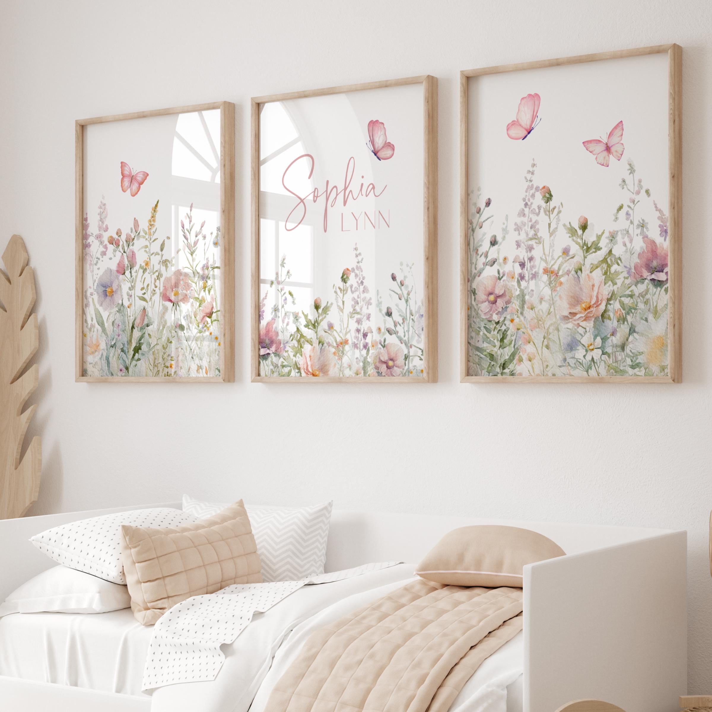 Butterfly Nursery Wall Art Flower Prints Nursery Botanical Prints Girl ...