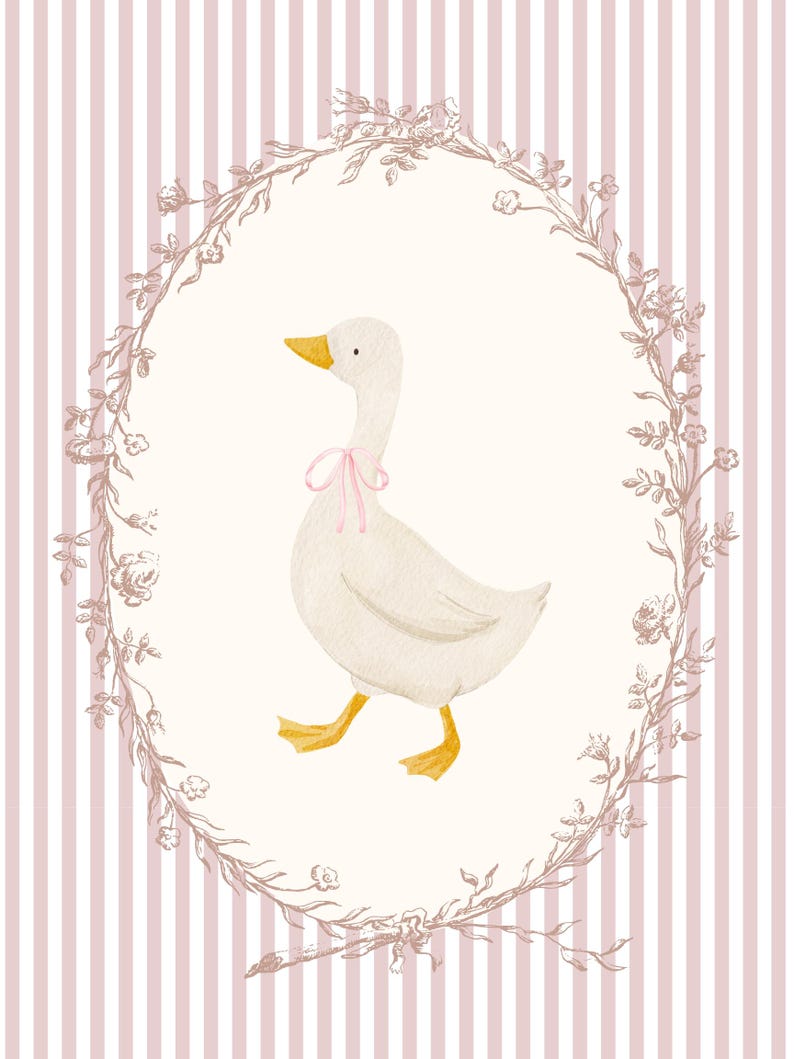 Rabbit and Goose Cottagecore Prints: Nursery Wall Art Set of 2 for Girl ...