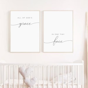 All of God's Grace In One Little Face Sign, Nursery Wall Art, Christian Nursery Decor, Baby Room Wall Decor, Girl Nursery, Boy Nursery