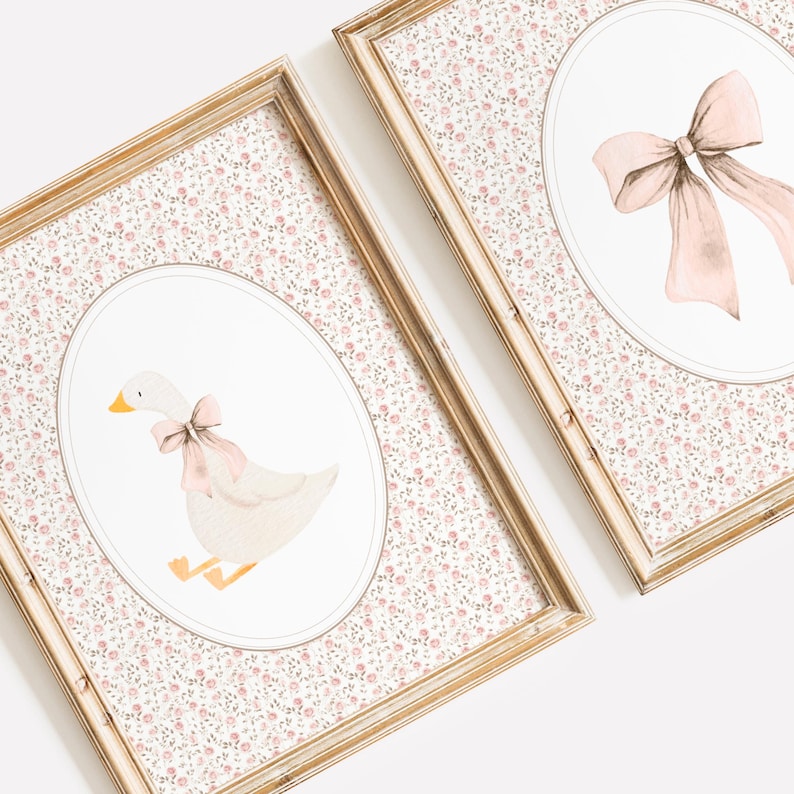 Cottagecore Nursery Wall Art Set, Farmhouse Prints, Baby Girl Room ...