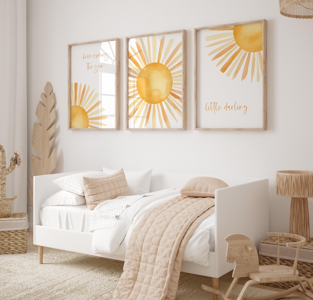 Nursery Print Sunshine, Boho Sun Nursery Wall Decor, Sun Nursery Print ...