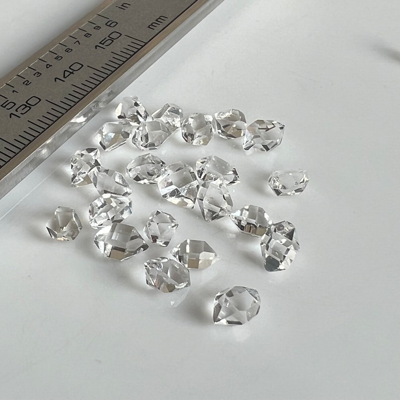 Cristalli di quarzo diamante Herkimer, da 6 a 7 mm immagine 8