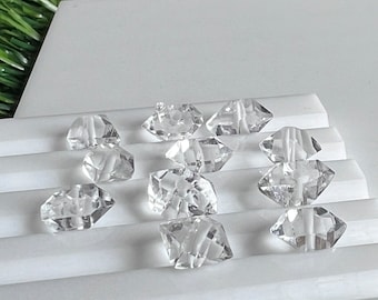 6 pezzi AAA forato cristalli di diamante Herkimer da 9 a 10 mm