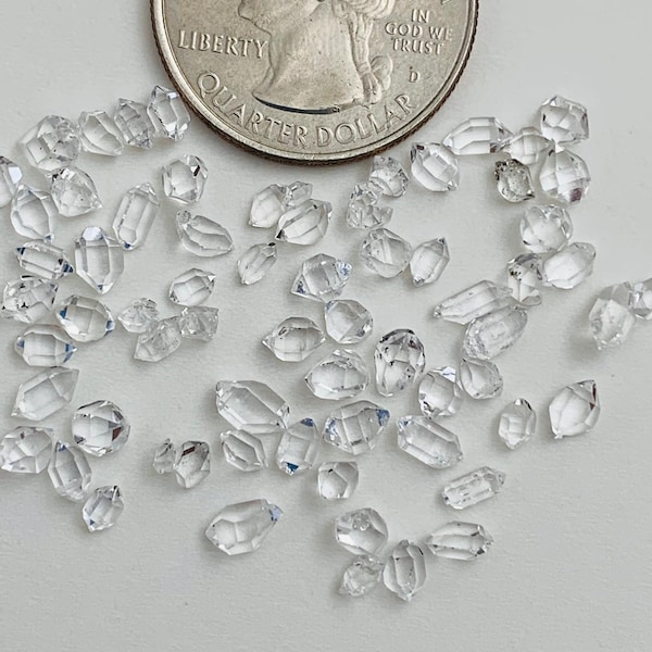 Herkimer diamond quartz crystals , 4 to 6 mm