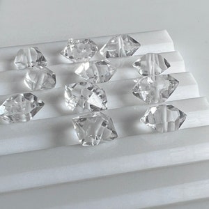 6 Pcs AAA Drilled Herkimer diamond crystals 9 to 10 mm