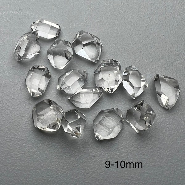 6 Pcs AAA cristales de diamante Herkimer de 9 a 10 mm