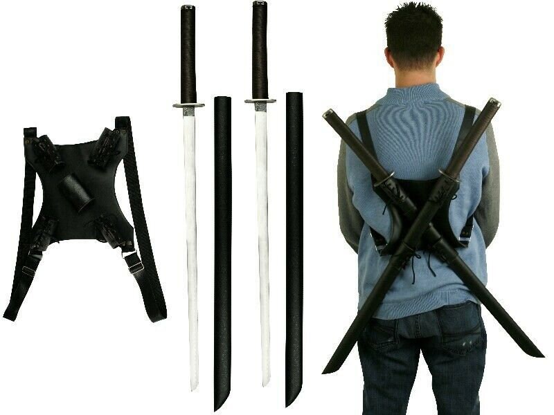 Deadpool Katana Set Carbon Steel Swords Dual Backstrap Movie Etsy New Zealand