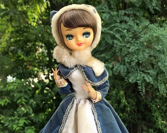 VTG Japan Big Eye Mod Black Kneehugger Pierrot Pose Doll VTG Japan Big Eye Mod Black Kneehugger Pierrot Pose Doll