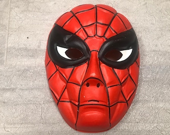 Vintage 60's Spider Man Plastic Halloween Mask
