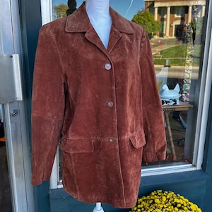 Vintage 80&#39;s Woman&#39;s Genuine Suede Leather Jacket