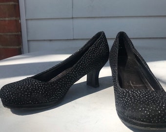 Vintage 90's Soda Sparkle Black Round Toe heels 4