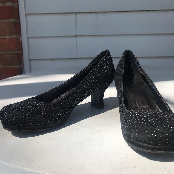 Vintage 90's Soda Sparkle Black Round Toe heels 4