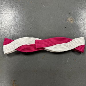 Oversize Vintage 70&#39;s/80&#39;s Hot Pink & White Glam Rock Belt