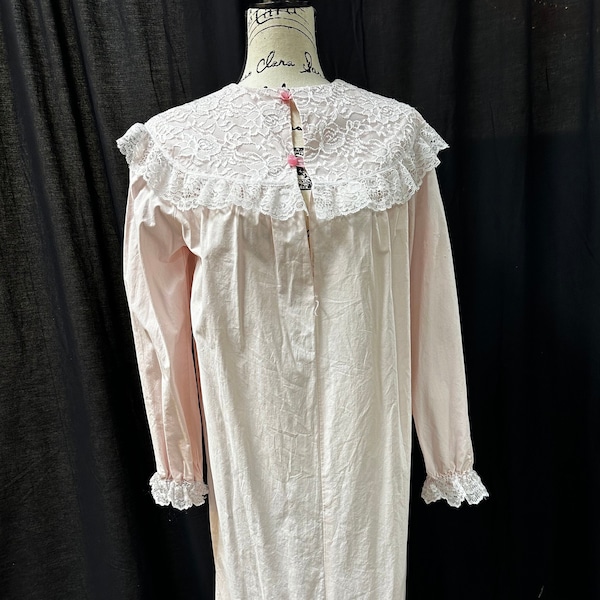 Hand Made 80's Vintage Soft Feminine Victorian Style Night Gown