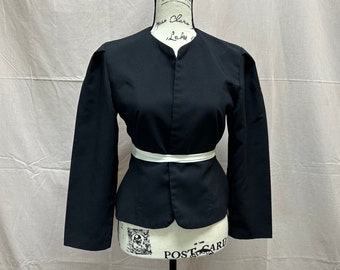 Vintage jaren '70/80 zwarte jurk jas