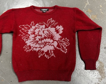 Snuggly 80's Over Sized Vintage Floral Sweater