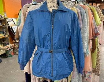 Giacca da sci vintage anni '70 da donna Eddie Bauer in piuma d'oca con cintura