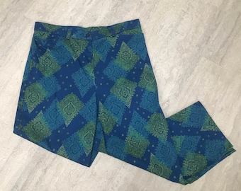 Colorful 80's St. Johns Bay Capri Jeans Blue & Green