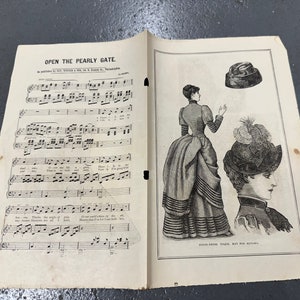 Antique 1886 Fashion Plate One Page of Peterson&#39;s Magazine