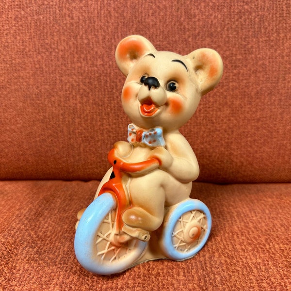 Vintage 1956 DreamLand Creations Squeaky Toy Pink Bear