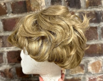 Vintage 60’s Blonde Short Curly Bouffant Styled Wig