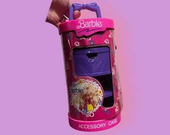 Vintage ronde draagtas Barbie-accessoire uit de jaren 80/90