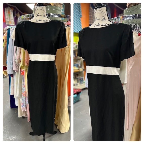 Iconic Plus Size 90's Black Formal Sheath Dress - image 1