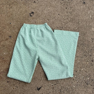 Vintage 60er/70er Jahre Grüne Strukturierte Polyester Hose Freizeithose