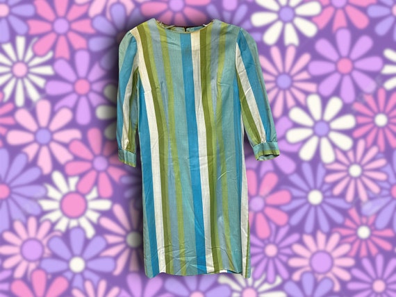 Groovy Mod Vintage 60's Handmade Stripped Sheath … - image 1